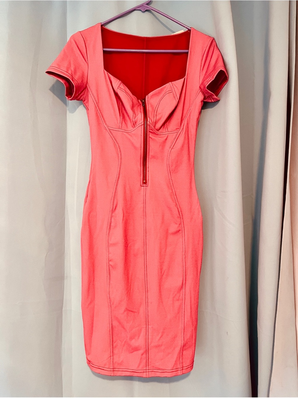 Popilush Pink Corset Bodycon Midi Dress – Size M – NWT